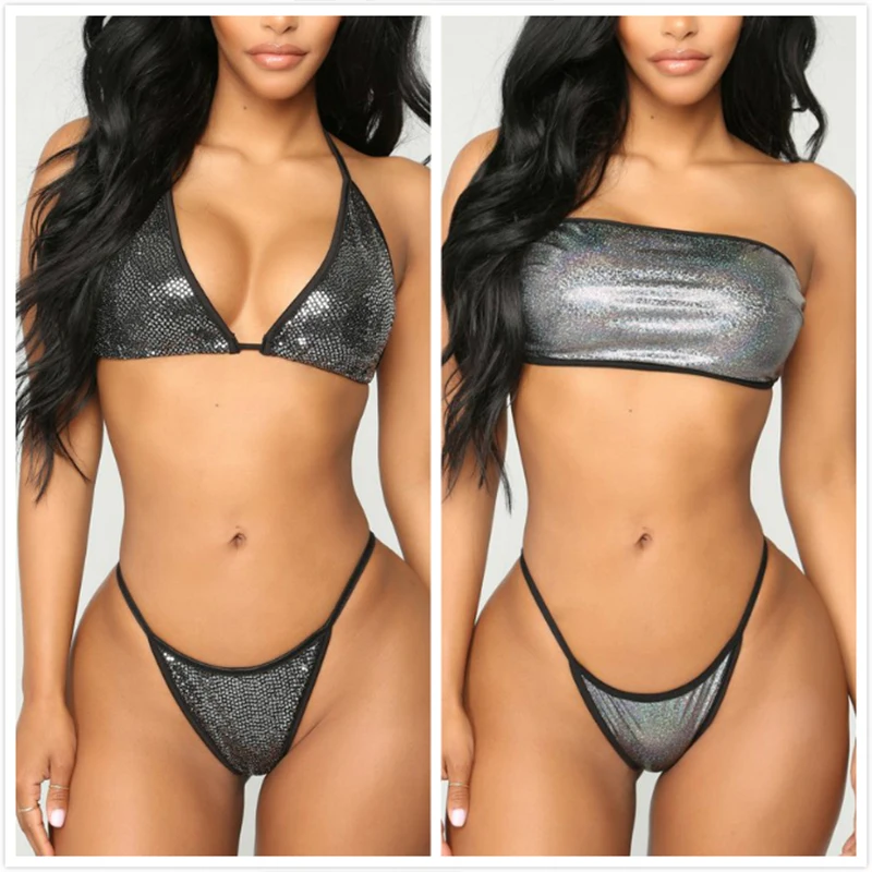silver bikinis