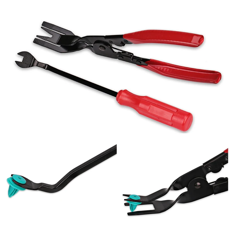 

2pcs Universal Car buckle Screwdriver Clip Plier Set Fastener Remover Combo Repair Kit buckle Screwdriver Modified Car Headlamp