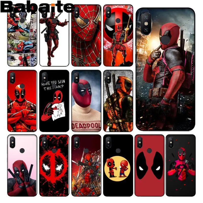 

Babaite Marvel Deadpool Comic Spiderman Phone Case Cover For redmi 5plus 5A 6pro 4X note5A note4x note6pro 6A coque