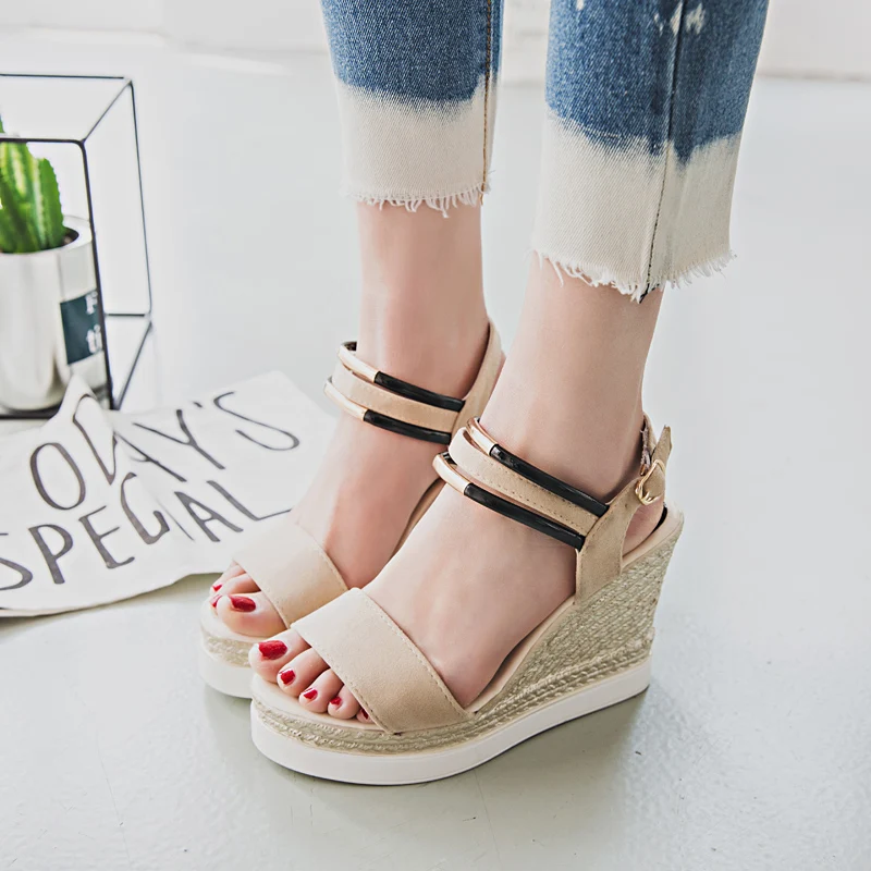 New Arrived! Women Party Shoes Sandals Comfort Wedge Heels White ...