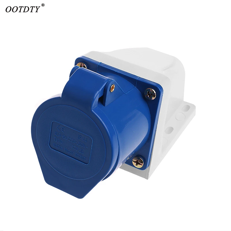 

OOTDTY 1Pc 32 Amp 3pin Industrial Socket 220V-250Volt Weatherproof IP44 Waterproof 2P+E 32A
