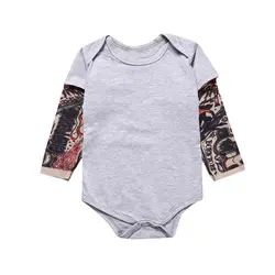 Maggies Walker комбинезон для детей комбинезон подняться одежда Bebe хлопка с длинным рукавом Треугольники сумка пердеть Костюмы для маленьких