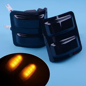 

DWCX New 2pcs Tow Mirror Turn Signal Light Lamp ABS Car Accessories Black fit for Ford F150 F250 F350 F450 F550 Super Duty Truck