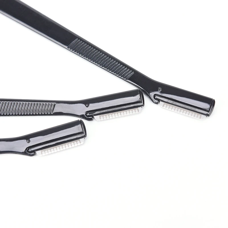 3pcs Black Eyebrow Razors Eyebrow Trimmer Safe Shaving Razors Blade
