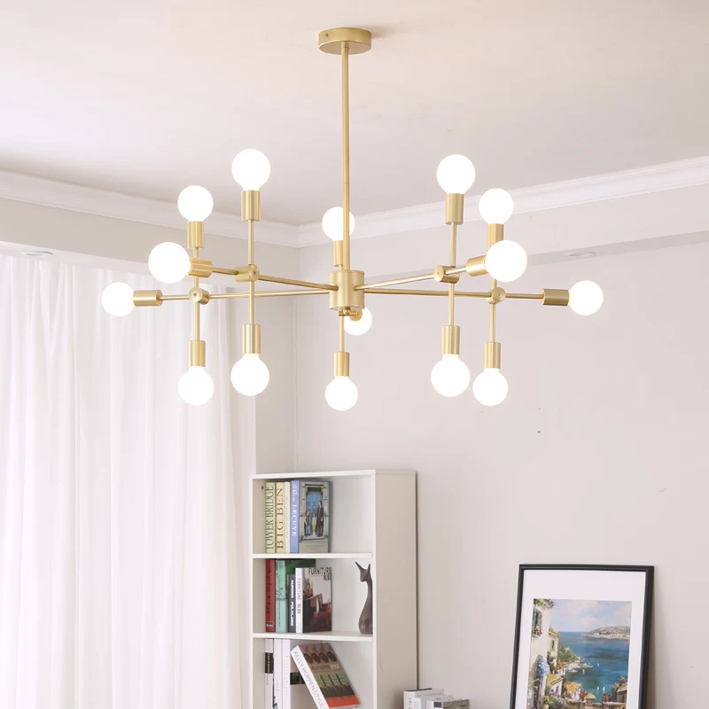 

Vintage chandelier LED indoor lamp iron gold metal bar coffee shop modern dining ceiling decoretion lighting fixture AC110-265V