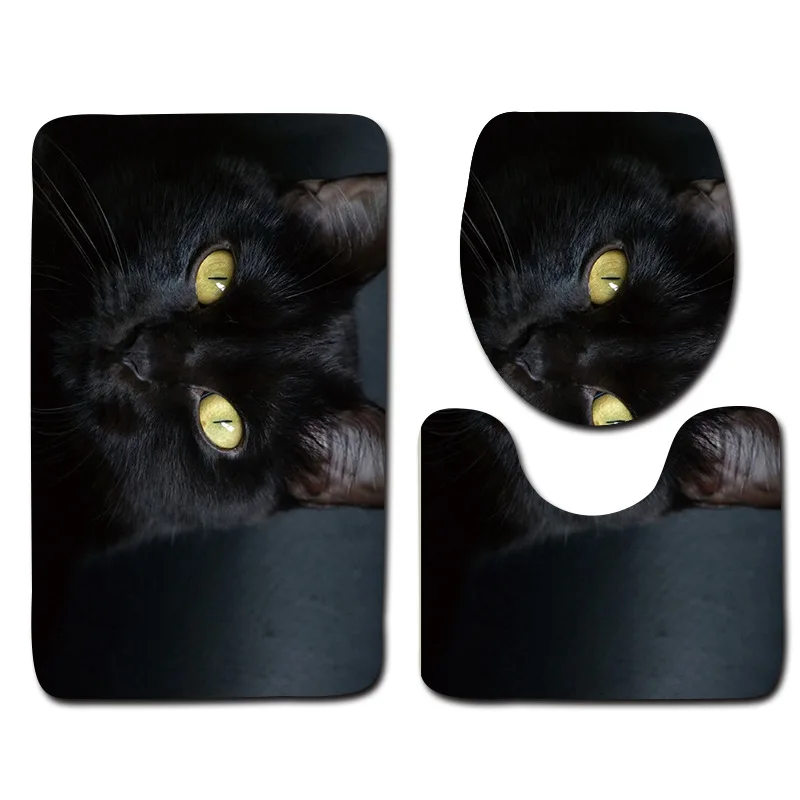 Cat 13 Zeegle Cat печатных коврики для ванной Ванная комната напольный коврик для туалета ковры Нескользящие сиденья комплект Декор водонепроница - Цвет: Cat 13