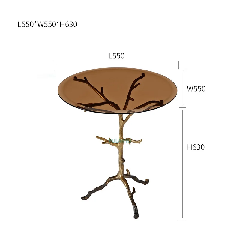 Antique copper glass coffee table vintage fashion style Antique copper glass coffee table vintage fashion style