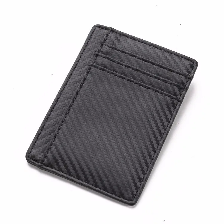 Углеродное волокно мужской держатель для карт тонкий кредитный держатель для карт кожаный кошелек RFID блокирующая карточная посылка