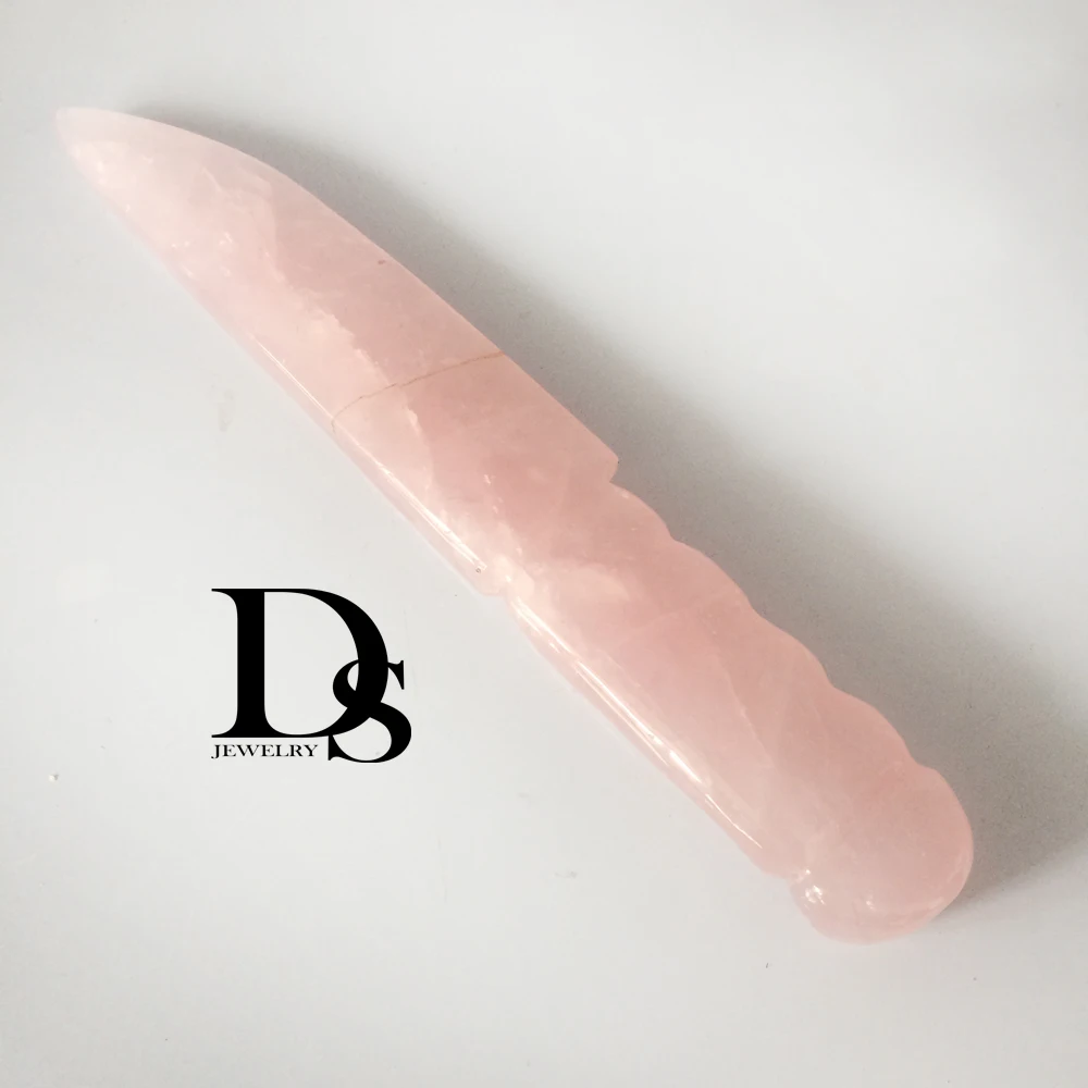 Boutique! 100 Natural Rose Quartz Crystal Knife Handcarved Dagger