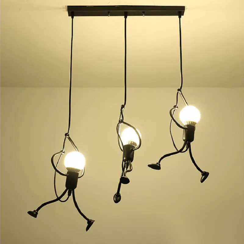 Креативные железные подвесные светильники «сделай сам» для столовой, гостиной, маленького человека, скалолазания, подвесные светильники, художественное украшение, Подвесная лампа