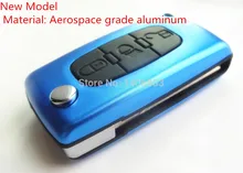 AUTEWODE New Model Replacement Case for Peugeot 407 Citroen key shell blank Cover the blade with grooved blue color 1pc