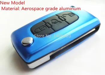 

AUTEWODE New Model Replacement Case for Peugeot 407 Citroen key shell blank Cover the blade with grooved blue color 1pc