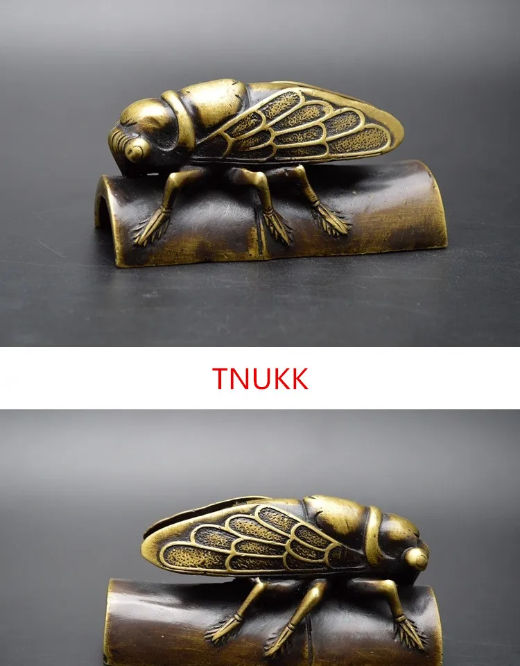 

Feng shui bronze ware cicadas the paperweight of the paperweight of the four-treasure craft paperweight ruler.