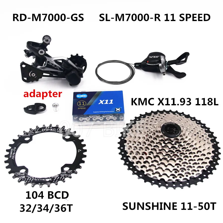 SHIMANO DEORE SLX M7000 комплект горного велосипеда 1x11-Speed 46T 50T SL+ RD+ SUNSHINE+ CHAINRING+ X11.93 M7000 переключатель заднего хода