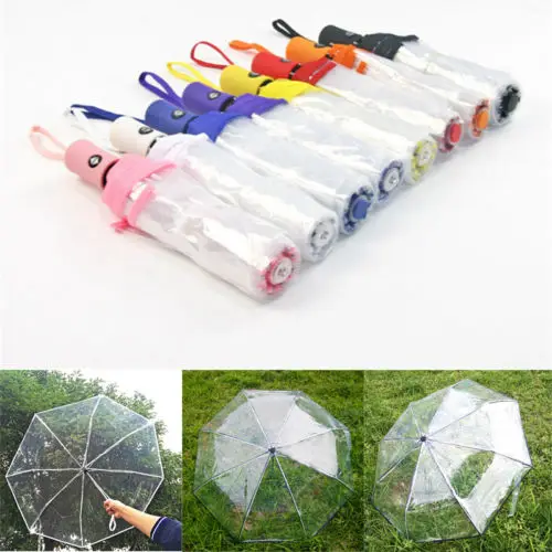 Складной зонт с автоматическим открыванием и закрытием, компактный, ветрозащитный, прозрачный, км