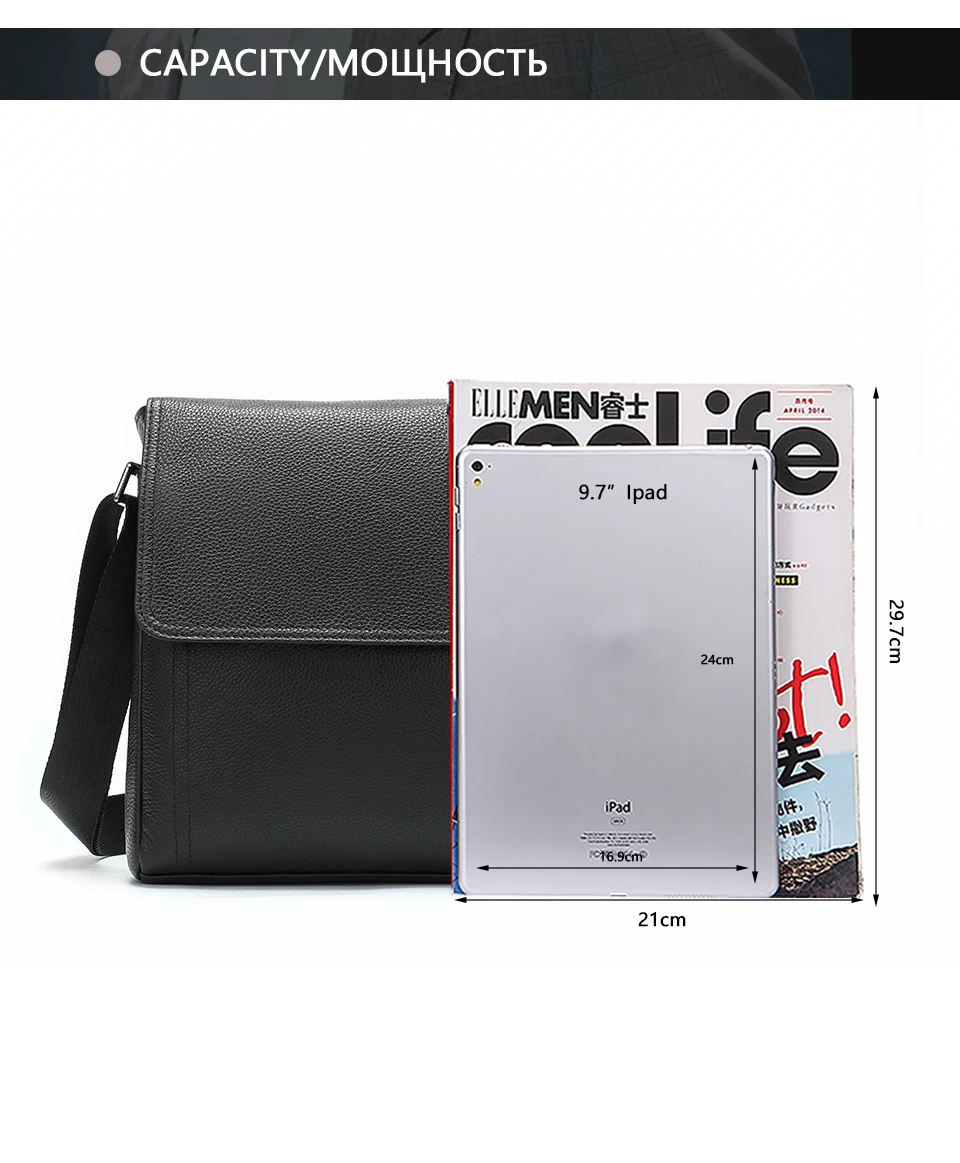 17 Famous Brand Leather Messenger Men's Shoulder Bag Male Casual Business Crossbody Tote Bags for Men Small Flap Handbag bolsas
