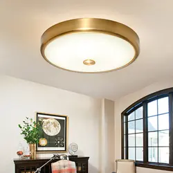 Золотой круглый светодиодный потолочный светильник гостиная спальня с подсветкой стекло железный современный светильник спальня