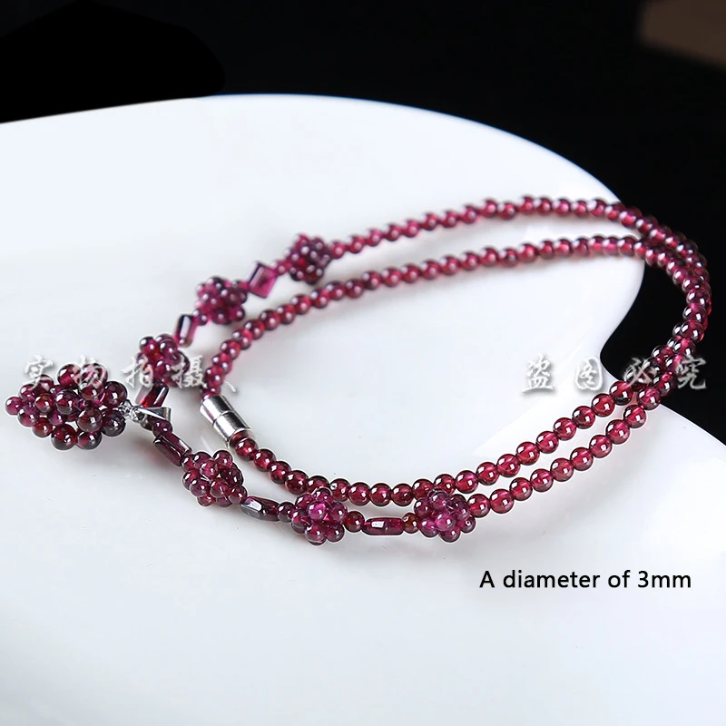 Высокое качество Натуральные полудрагоценные камни Фиолетовый 5A кулон ожерелья из граната девушки Многослойные женские ювелирные изделия подарок для влюбленных