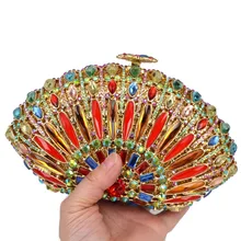 Красочные Reeded стеклянным модная обувь с украшением в виде кристаллов красная сумки с кристаллами элегантная сумочка для свадьбы свадебные сумки A33
