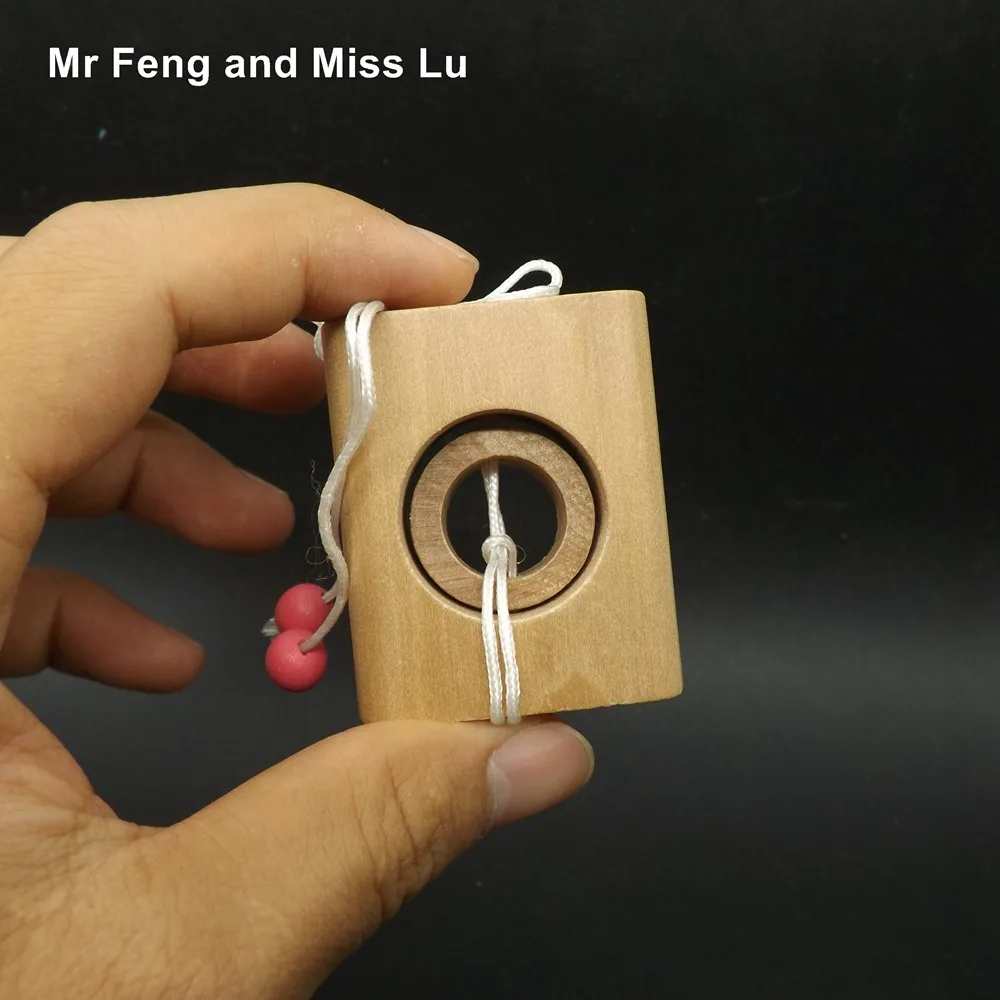Mini Wooden Rope Game Mind Brain Teaser String Puzzle Toyin Puzzles