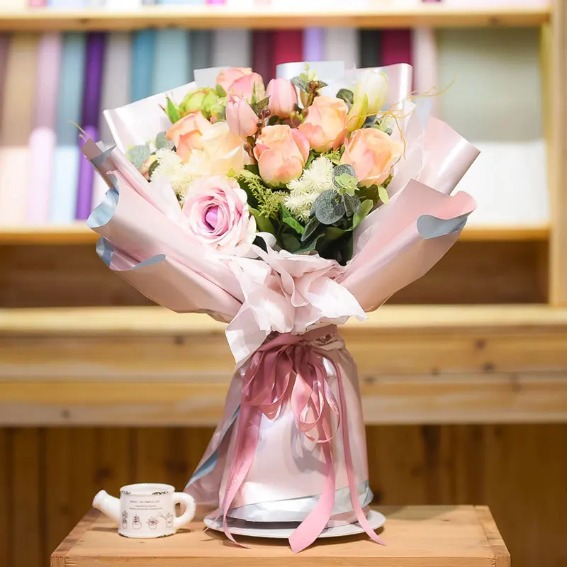 

Double Color Floral Kraft Paper Flower Wrapping Paper Gift Packaging Supplies Florist Bouquet Valentines' Day