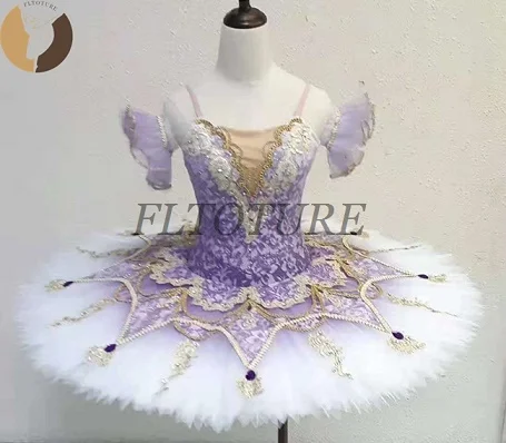 FLTOTURE сиреневая классическая балетная юбка-пачка для блинов, 10 размеров, JY2515, Профессиональный Балетный Щелкунчик на заказ - Цвет: lilac color