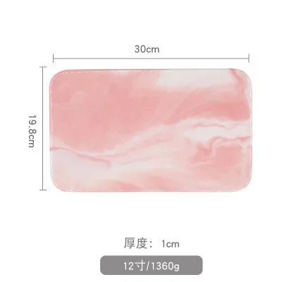 Натуральная мраморная керамика тарелка нордическая десертная тарелка столовая посуда хранение кондитерских изделий лоток фарфор домашний поднос - Цвет: no gold rim pink L