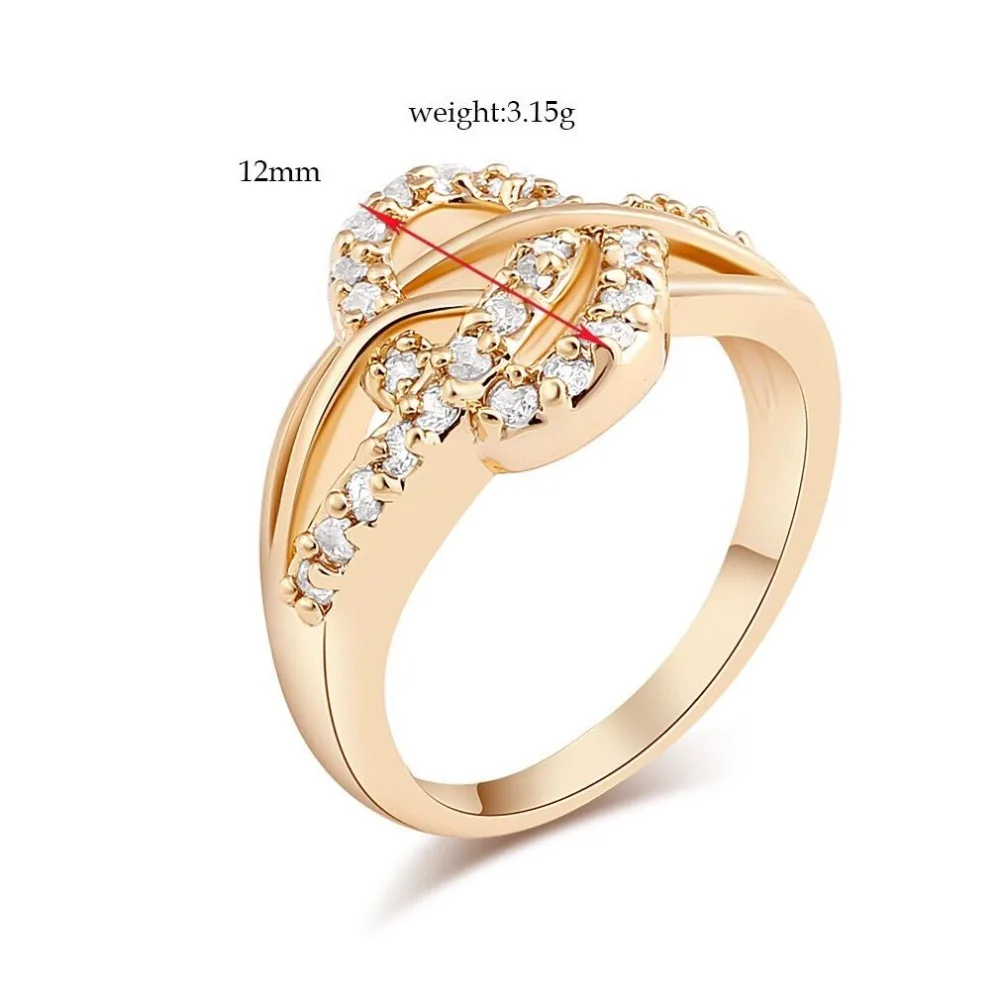 MxGxFam элегантные циркониевые кольца для женщин Повседневная одежда CZ Золото Цвет 18 К модные украшения AAA