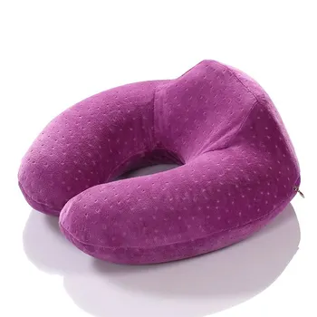 

New Purple U-shaped Pillow Memory Foam Pillow Siesta Head Support Cushion Office Type U Travel pillow Neck Use Portable Pillows