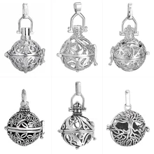 5 шт. полый шар коробка медная винтажная лампа с нитью накаливания по форме напоминающей клетку колье аромараспылитель медальон Подвески для DIY Эфирное масло духи ожерелье с символом звуковой волны