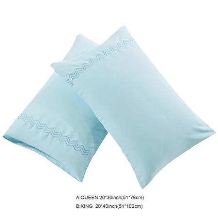 1 пара белый/синий/темно-синий/Абрикосовый/серый кровать Мягкий Чехол на подушку наволочка пара наволочка подарок для Него или ее королевского размера - Цвет: Blue