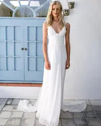 Robe De Mariage Платье Noiva Casamento Praia Кружева Спинки Чешские Boho Свадебное Платье Дешевые Sexy Beach Свадебные Платья 2016