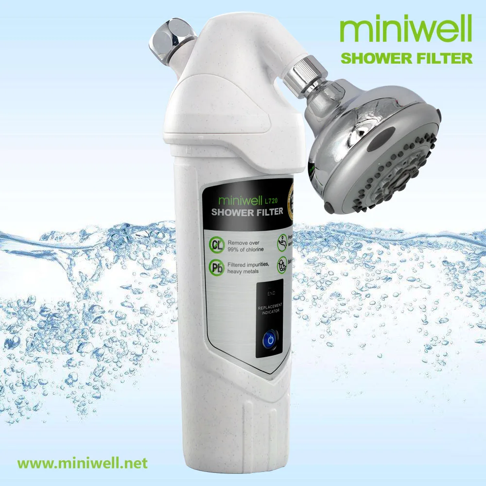 Горячая Распродажа Miniwell L720 Душ фильтр для воды с картриджем корпус углерода kdf media тяжелый металл spa для ванной