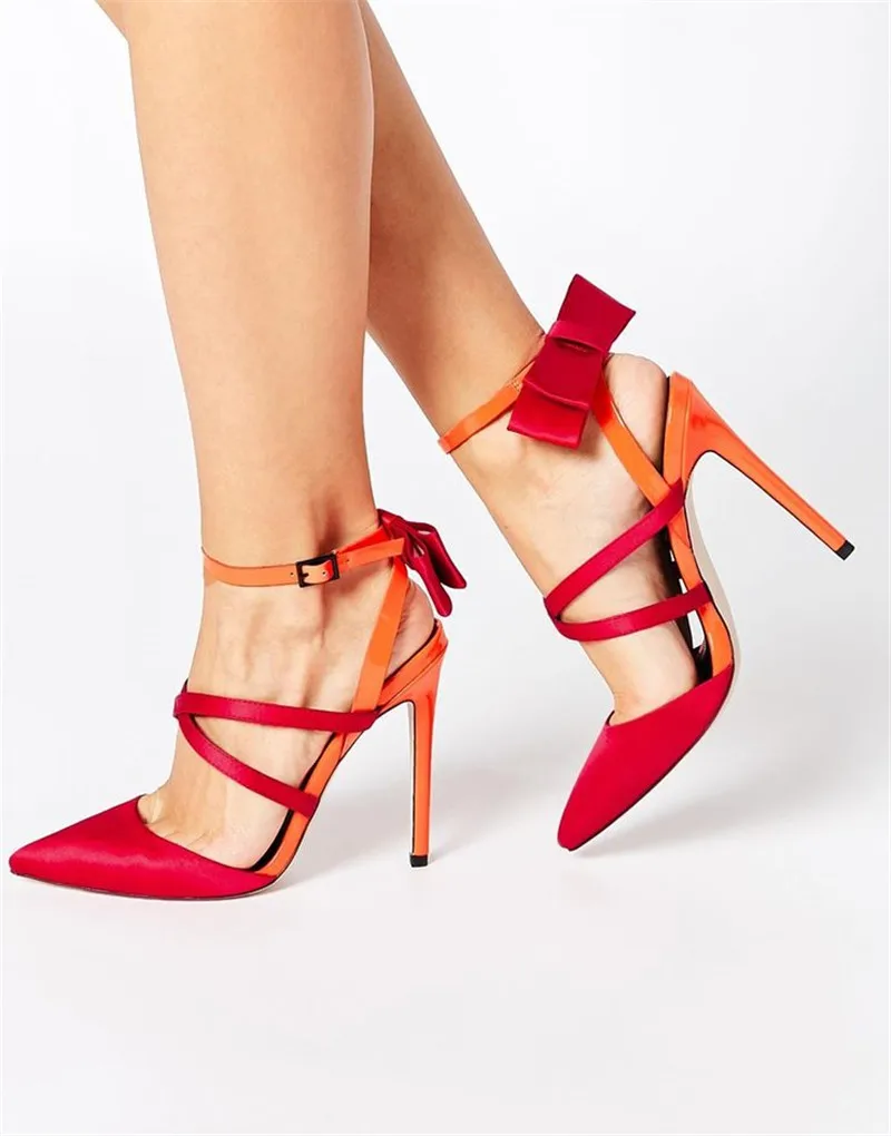 Sexy red bowknot decor sandals