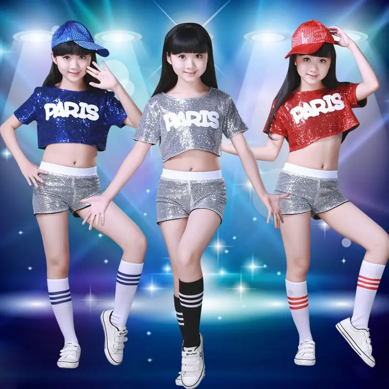 Children's Jazz Dance Clothing Sequins Cheerleading Performance