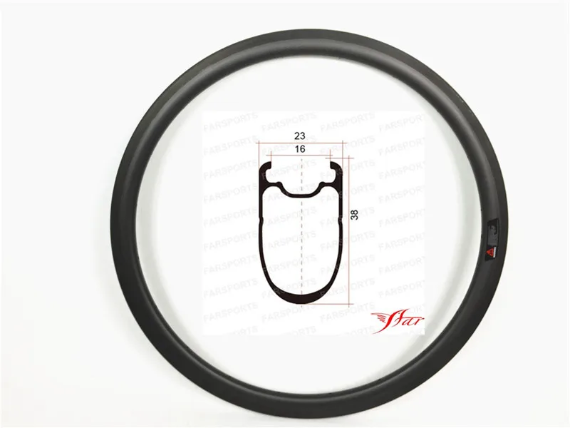 Best Road UCI 38Cx20.5/23/25mm wide carbon clincher rims, 700C bicycle carbon rim for road carbon clincher wheels, 16-32H carbon rims 1