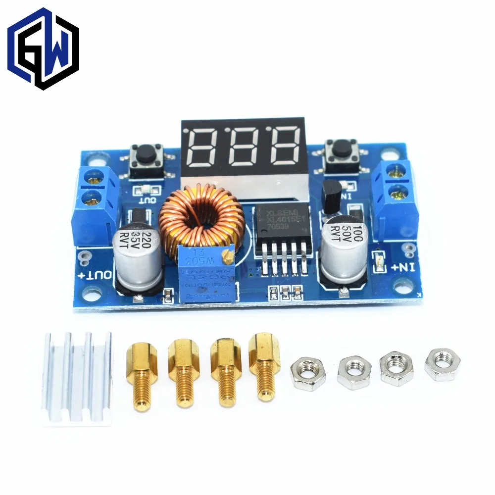 

1pcs XL4015 5A High power 75W DC-DC adjustable step-down module+LED Voltmeter Power supply module