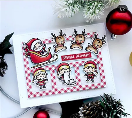 TPP Santa Claus and Christmas fawn Clear rubber stamps/kids clear stamps and dies for scrapbooking/card making/children stamp