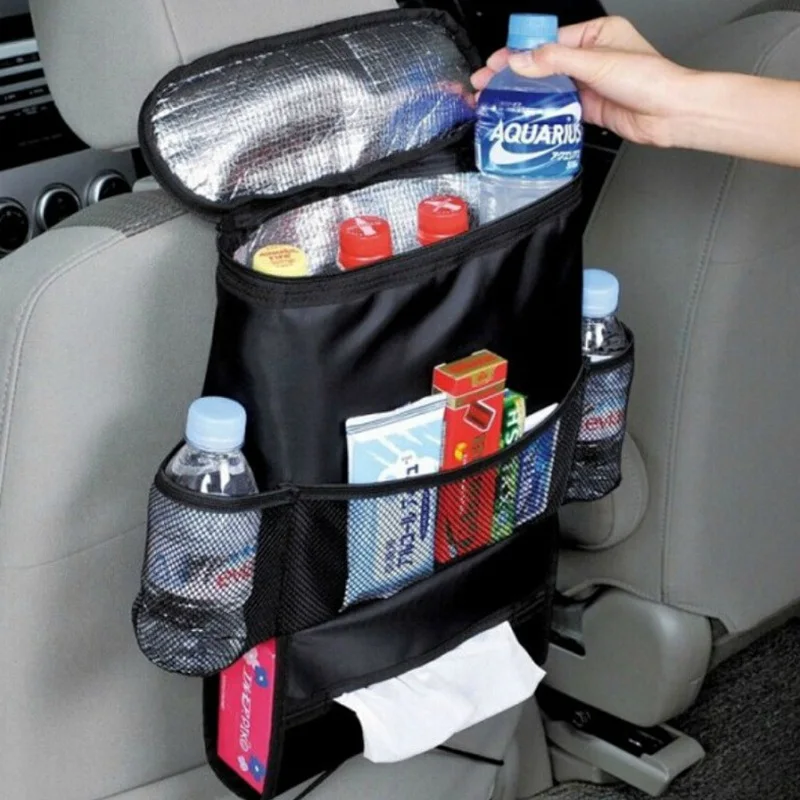 

Auto Vehicle SUV Car Seat Back Bag Multi-Pockets Organizer Holder Thermal Insulation Bag Sundries Beverage Tissue Storage Box