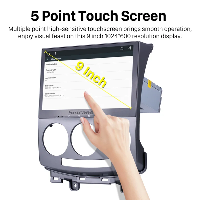 Flash Deal Seicane Android 7.1 9 inch full Touchscreen Car GPS Navigation Bluetooth Radio for 2005-2010 Old Mazda 5 with 8 core 32G FM WIFI 2