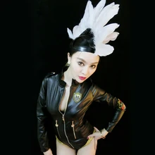 DJGRSTER Ds одежда для выступлений певица Мода dj сексуальный комбинезон из ПУ+ корона певица костюм модные Сценические костюмы для певцов