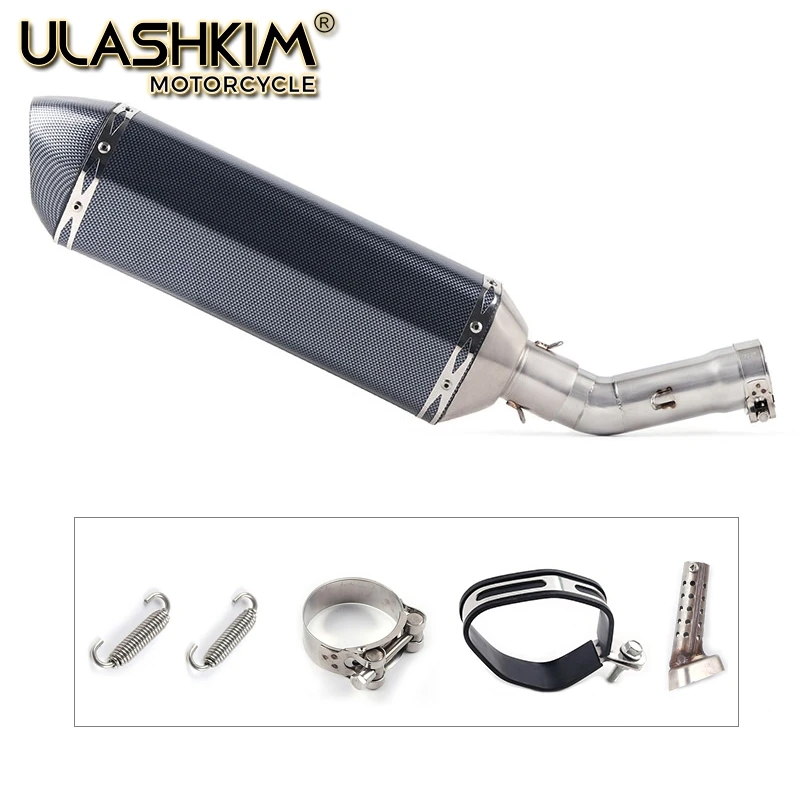 

Motorcycle Full System Muffler Escape Exhaust Middle Link Pipe Accessories Slip On For Yamaha Fazer FZ8 FZ8N FZ800 2010 to 2015