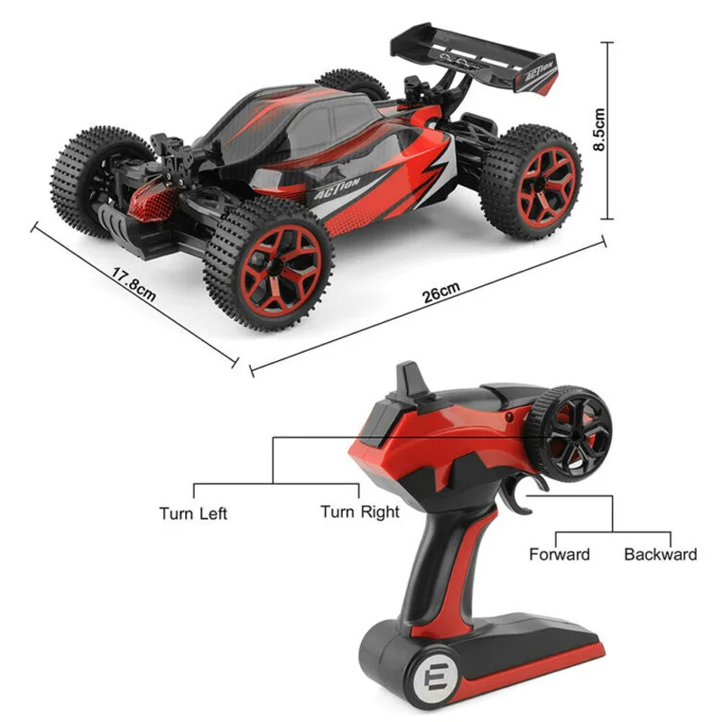 Перезаряжаемый 1/18 внедорожный Радиоуправляемый, для автомобильных гонок быстрая скорость 2,4G Радиоуправление Rtr