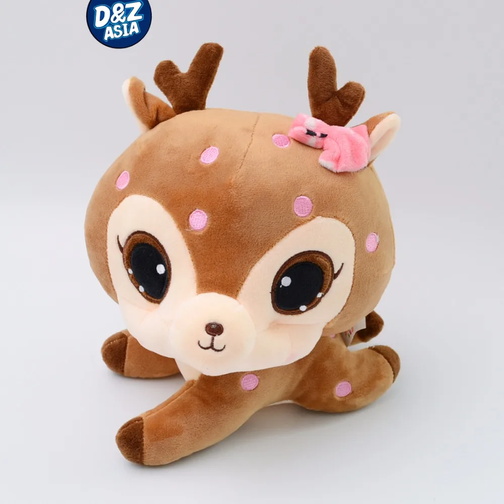 Cute sika deer plush toy doll with big eyes doll holiday gift for ...