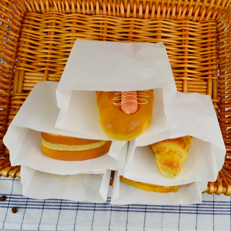 100 шт маслостойкий бумажный мешок бургер фри бумажный пакет для хлеба оберточная бумага пончик упаковка на вынос бумажные пакеты