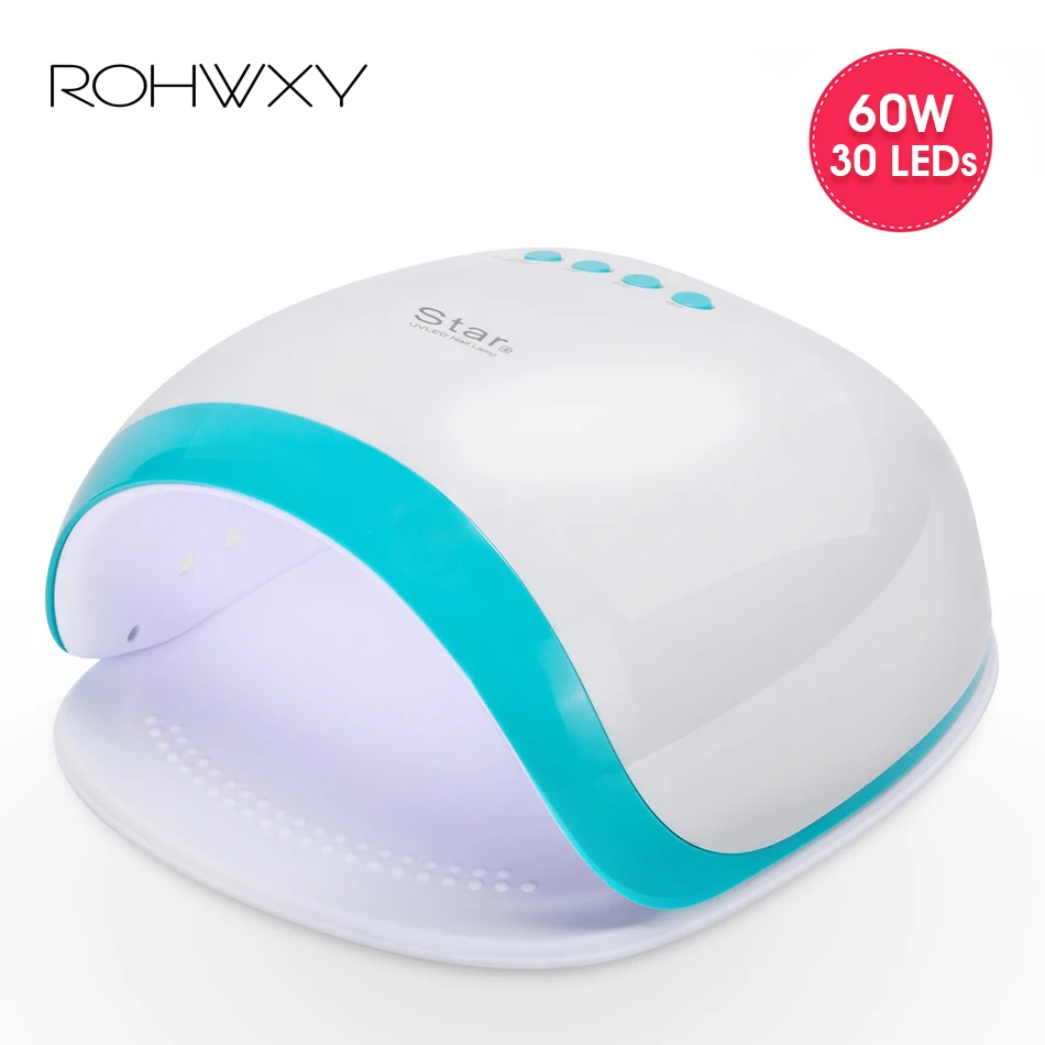 ROHWXY 60 Вт лампа для маникюра УФ светодиодный украшения ногтей Ice Nail Сушилка