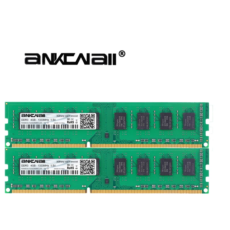 ANKOWALL DDR3 4 Гб(2PS X 4 Гб) Память 1600 МГц 1333 МГц 240pin 1,5 В для рабочего стола AMD Память DIMM