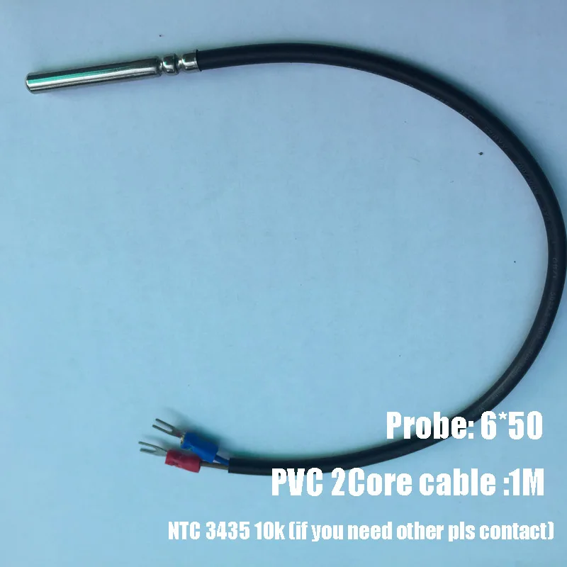 Free ship 50pc NTC thermistor 10k B3435 ntc probe 6*50MM sensor 1% 1M 3435 waterproof | Электронные компоненты и