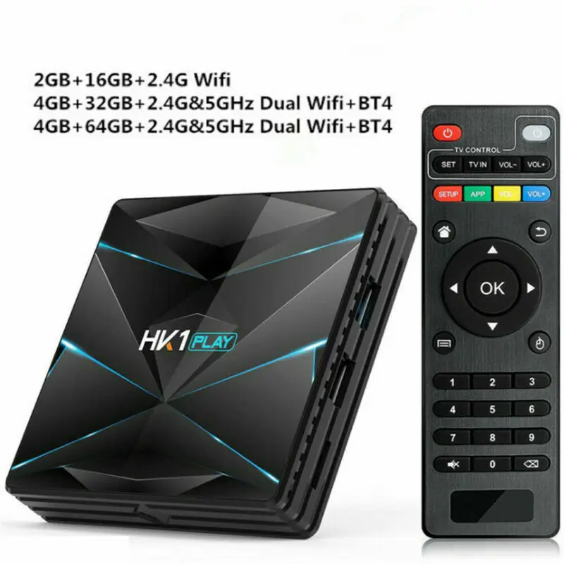 HK1 Plus Android 9.0 Smart TV Box 2+16G S905X2 Quad Core Dual WIFI 4K Set Top Box UK EU US AU