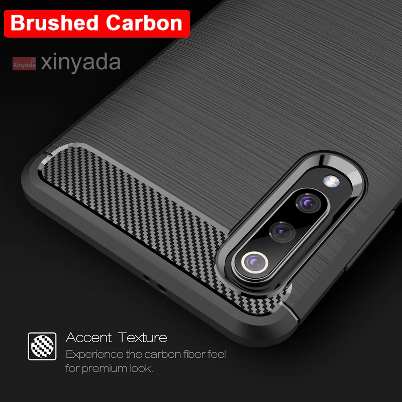 

Case For Xiaomi Mi 9 Mi9 SE Cover Case armor luxury Soft Bumper Silicone Tpu Carbon Fiber Brushed Shell